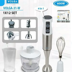 گوشت کوب برقی ۴ کاره ولگا مدل VOLGA-31-W با خردکن و همزن استیل - kaluxx