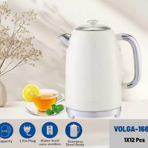 کتری برقی ولگا مدل VOLGA-166-C با بدنه استیل و نشانگر مدرج سطح آب - kaluxx